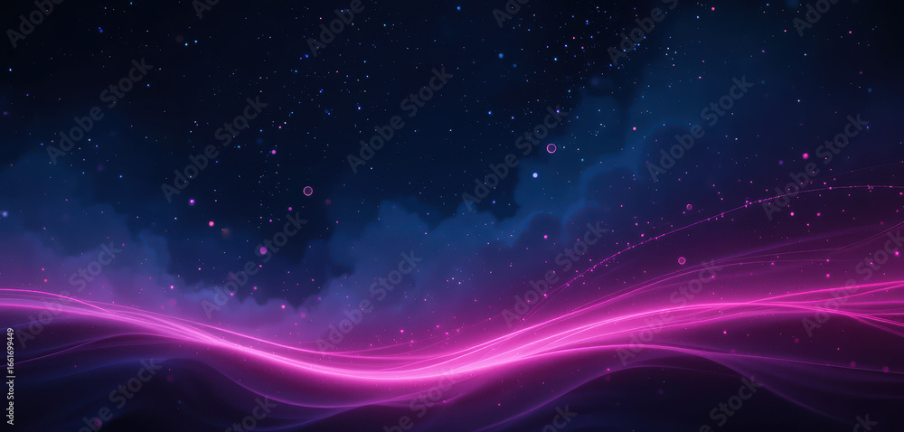 Fototapeta premium Mystic Aurora A Luminous Wave of Cosmic Energy Flowing Through the Universe