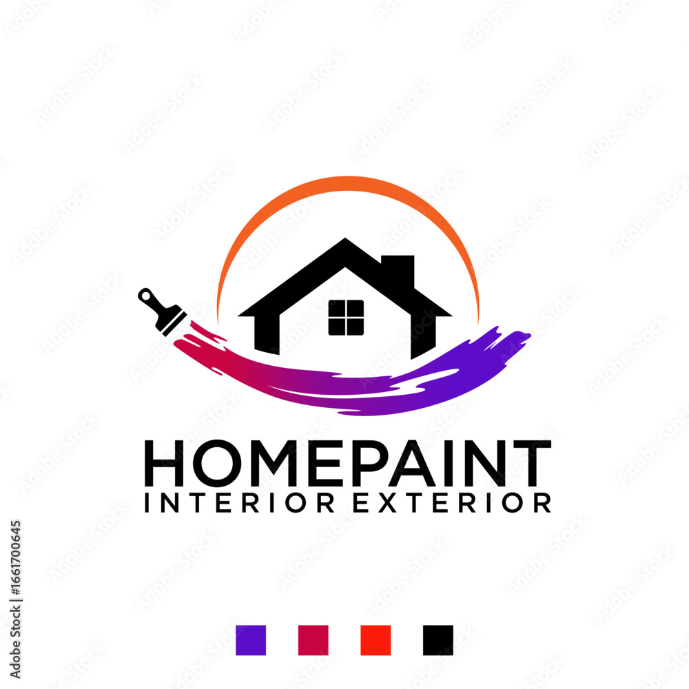 home house paint painting company service interior exterior logo template vector home house paint painting company service interior exterior logo template vector
