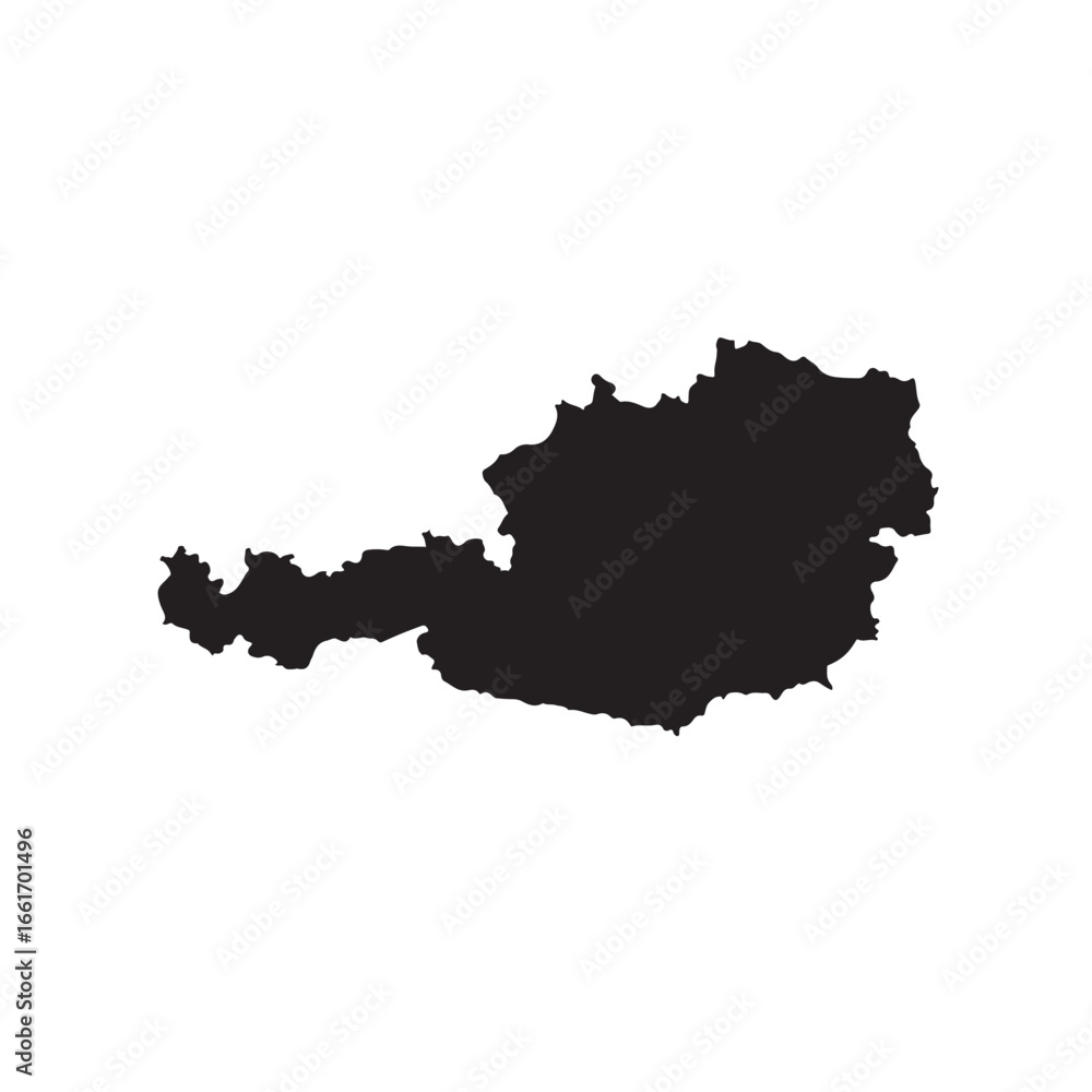 Fototapeta premium Flat Design Austria Map Silhouette Illustration