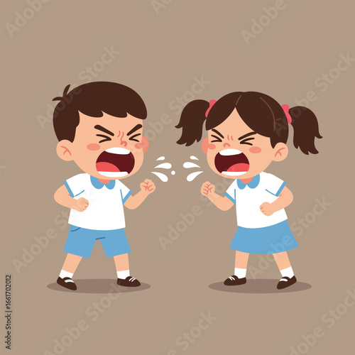 Vector illustration a student is arguing
