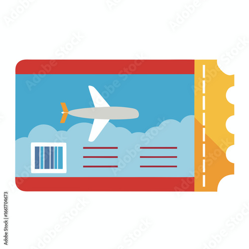 Airplane Ticket Boarding Pass Vector Illustration