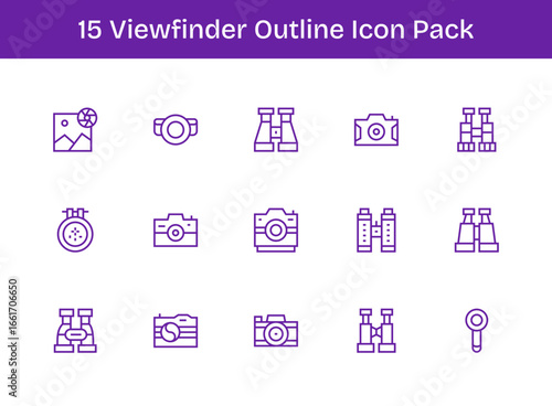 Viewfinder - 15 Outline Vector Illustrations