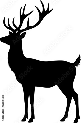 vector illustration of a christmas reindeer silhouette

