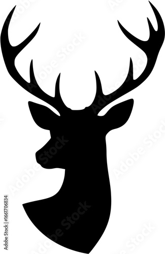 vector illustration of a christmas reindeer silhouette
