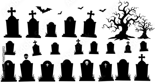 Halloween graveyard design silhouette
