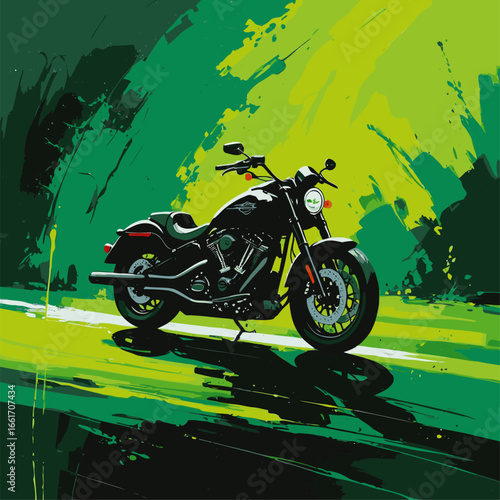 vector silhouette of a cruiser motorcycle