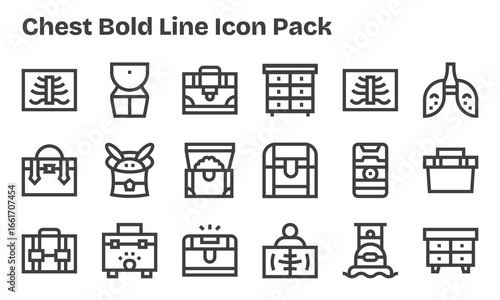 18 Bold Line Icons - Chest Graphics