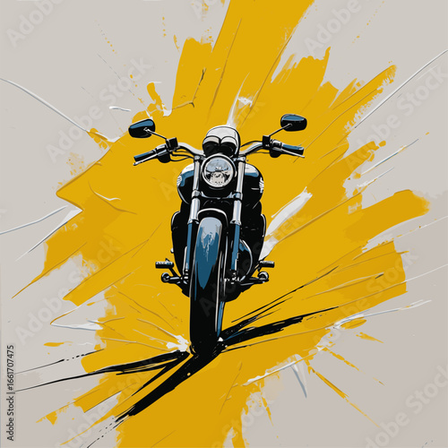 vector silhouette of a cruiser motorcycle