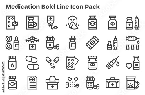 Medication Icon Collection - 28 Extra Bold Line Designs