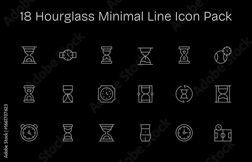 Hourglass Design Icons - 18 in Minimal Line Style