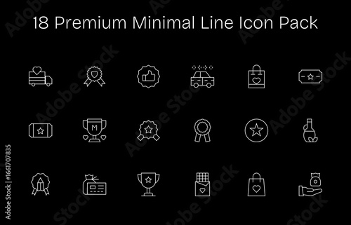 Premium Icon Collection - 18 Minimal Line Designs