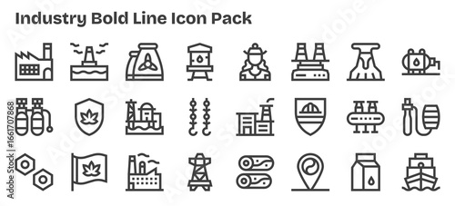 Industry Icon Collection - 24 Bold Outline Designs