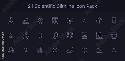 Scientific - 24 Icons in Slim Line Design