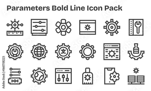 Parameters Design Icons - 18 in Bold Line Style