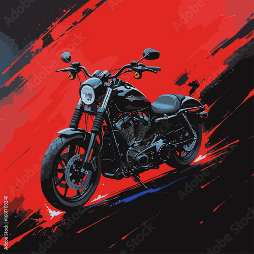 vector silhouette of a cruiser motorcycle
