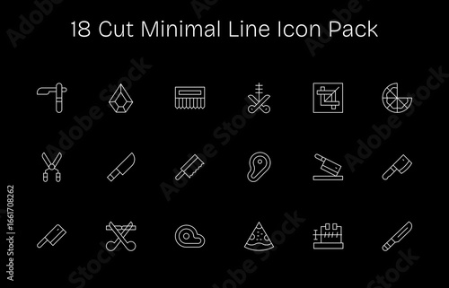 18 Cut Icons in Minimal Line Aesthetic