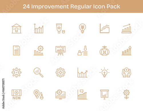 Improvement - 24 Regular Outline Vector Illustrations