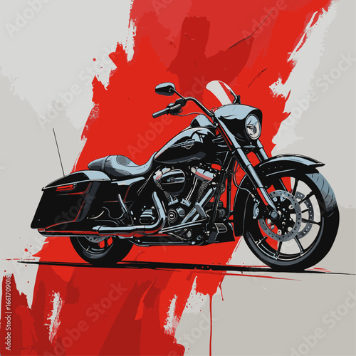 vector silhouette of a cruiser motorcycle