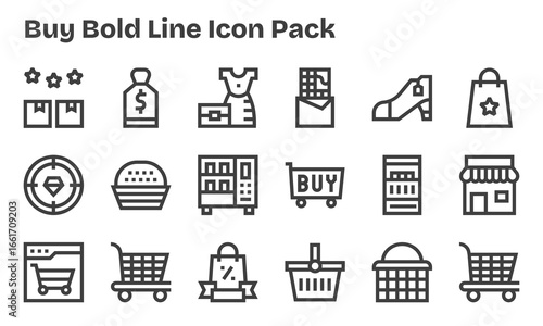 18 Icons for Buy in Bold Line Format