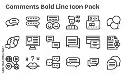 Comments - 18 Bold Line Vector Illustrations