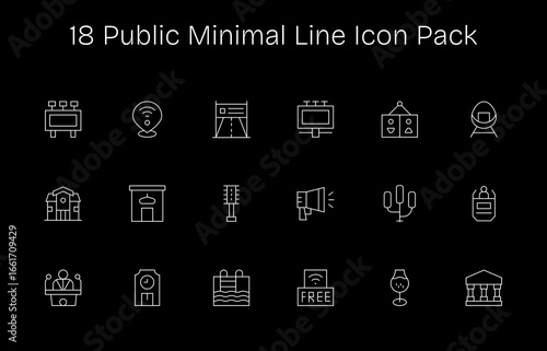 18 Minimal Line Icons - Public Graphics