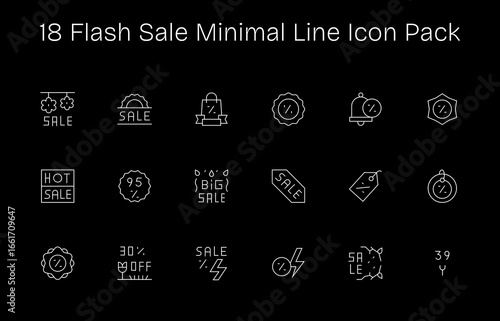 18 Minimal Line Style Icons - Flash Sale Collection