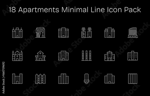 18 Minimal Line Designs - Apartments Vector Icons