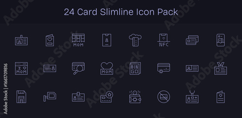 Card Visual Pack - 24 Slim Line Icons