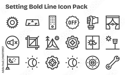 18 Bold Line Vectors for Setting Theme