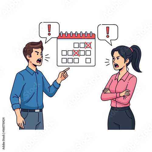 Conflict and Disagreement: A visually striking illustration captures the essence of conflict, featuring two individuals engaged in an intense argument.
