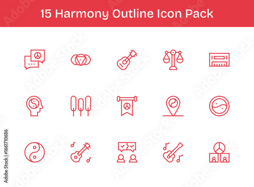 15 Outline Vectors for Harmony Theme