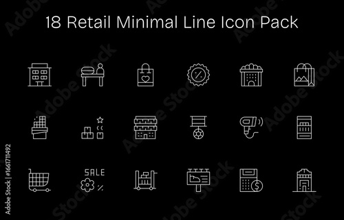Retail Icon Collection - 18 Minimal Line Designs