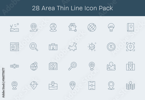 Area - 28 Icons in Thin Line Design