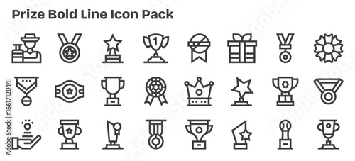 Prize Vector Set - 24 Bold Outline Icons
