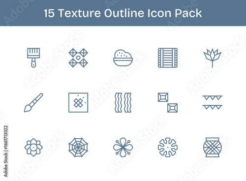 15 Texture Icons in Outline Aesthetic