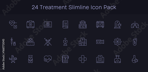 24 Slim Line Vectors for Treatment Theme