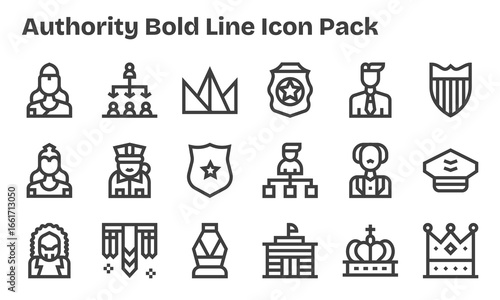 18 Bold Line Vectors for Authority Theme