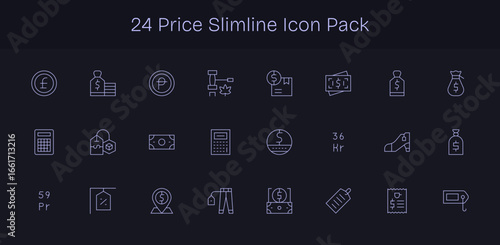 24 Slim Line Vectors for Price Theme