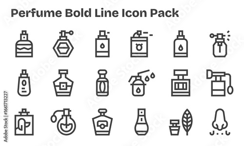 Perfume Design Icons - 18 in Bold Line Style