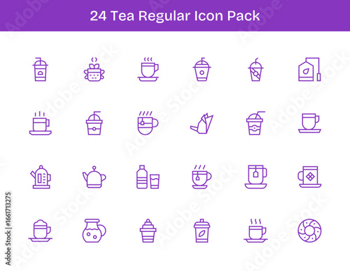Tea - 24 Icons in Regular Outline Design
