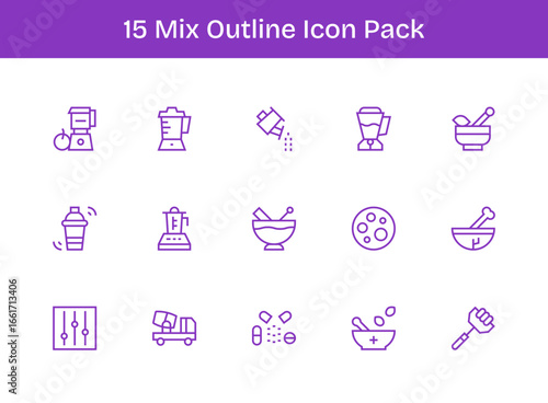 Mix - 15 Outline Vector Illustrations