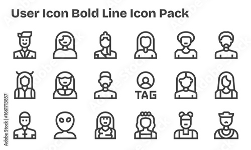 18 Bold Line Vectors for User Icon Theme