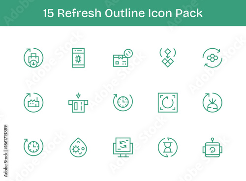 15 Outline Designs - Refresh Vector Icons