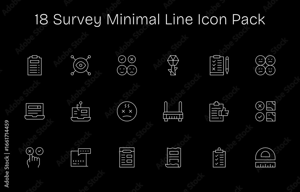 Fototapeta premium 18 Minimal Line Vectors for Survey Theme