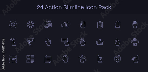 24 Slim Line Vectors for Action Theme