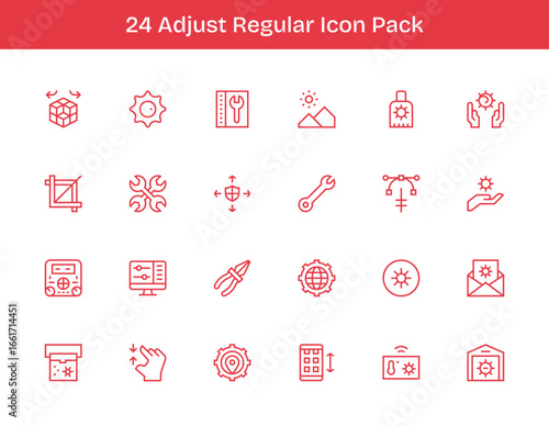 Adjust - 24 Icons in Regular Outline Design