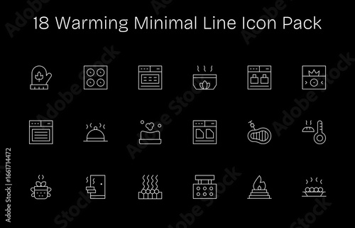 Warming - 18 Minimal Line Vector Illustrations