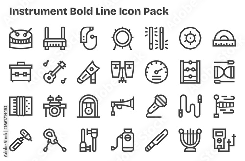 28 Extra Bold Line Icons - Instrument Graphics