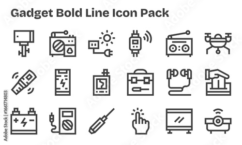 18 Bold Line Icons - Gadget Graphics