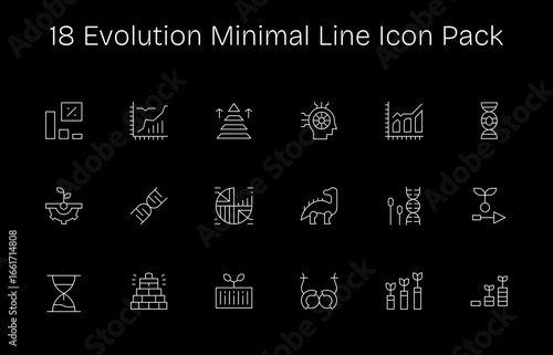 Evolution Visual Pack - 18 Minimal Line Icons